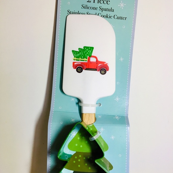 Red Truck Silicone Spatula Green Metal Cutter - Picture 2 of 6